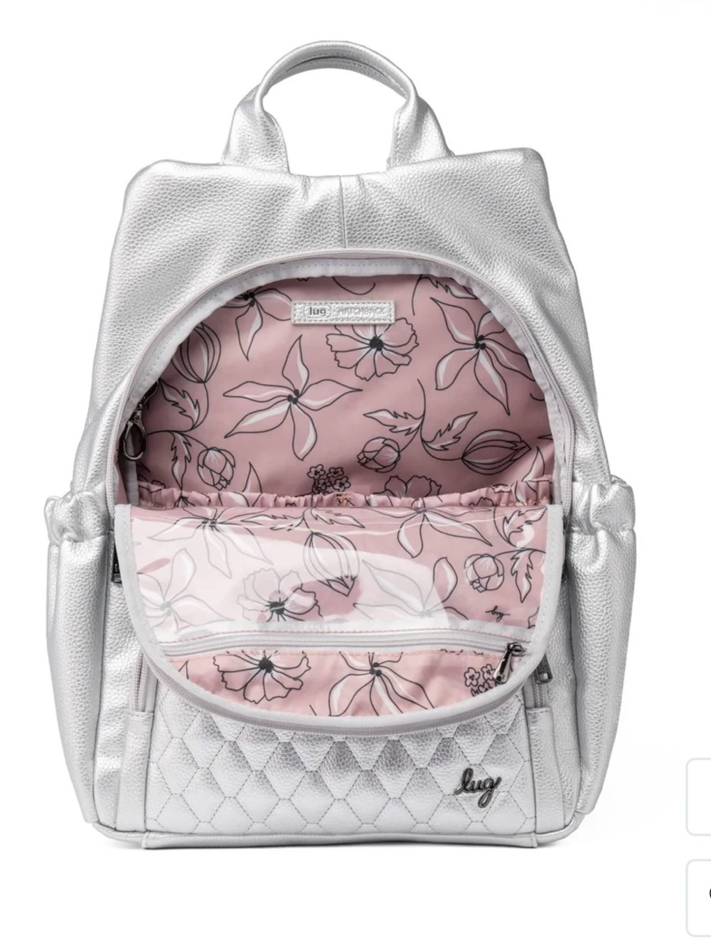 NWT Lug Hatchback Classic Vegan Leather Backpack in Silver🎒 - Picture 9 of 11